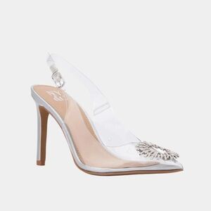 New York & Company NWT Silver Pointed Heel Slingback Pumps Women’s Size 8